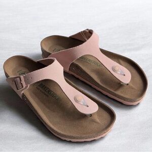 Birkenstock Gizeh Vegan Canvas Women's 40 Thong Sandals in Light Pink Flip Flops